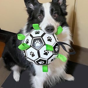 Dog Toys Soccer Ball with Straps