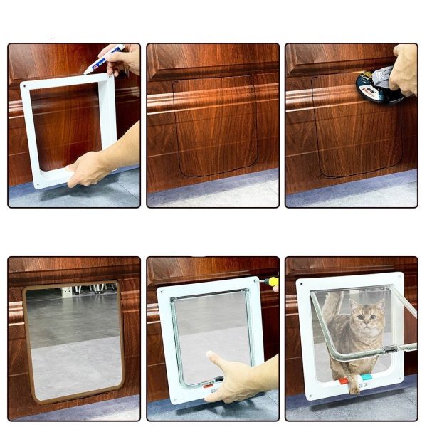 4 Way Security Lock Cat Flap Door - Image 6