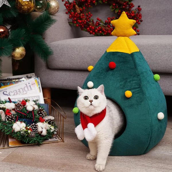 Christmas Tree Cat Beds House - Image 3