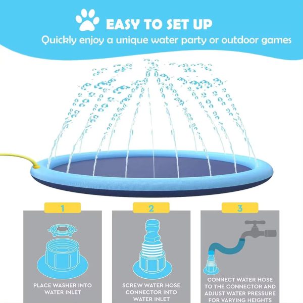 Dog Pool Splash Pad, Anti-Slip Sprinkler Pad for Kids & Dogs - Image 7