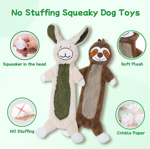 2 Pack No Stuffing Crinkle Dog Toys - Image 2