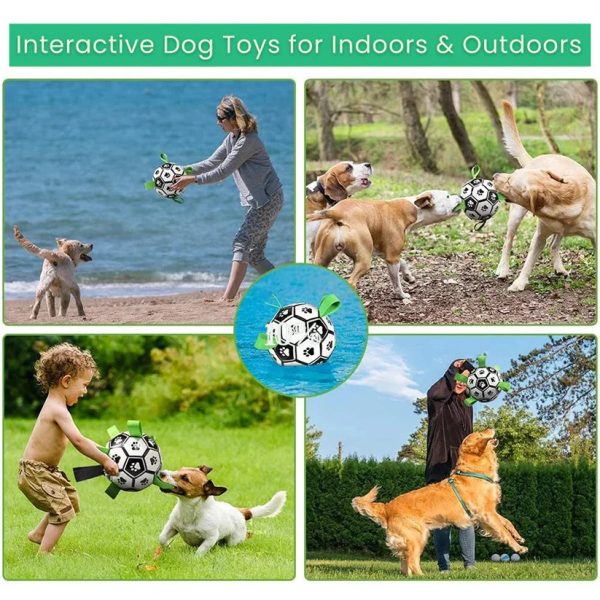 Dog Toys Soccer Ball with Straps - Image 10