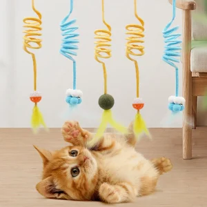 Hanging Spring Plush Ball Cat